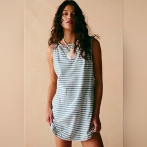 Free People Free-est Sailor Mini Dress In  Cornflower Combo Retails $50